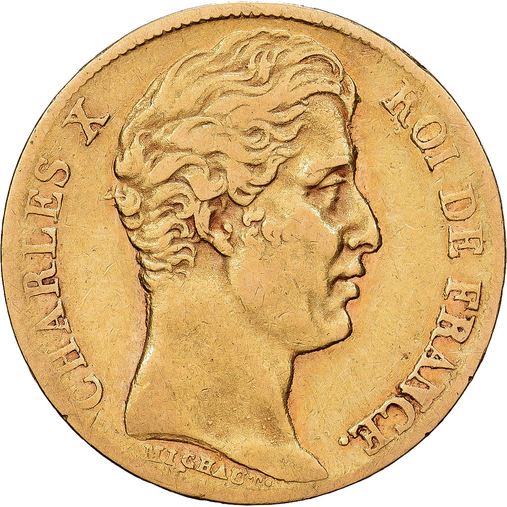 France, 20 Francs, Charles X, 1828, Paris, Or, TB, Gadoury:1029, KM:726.1