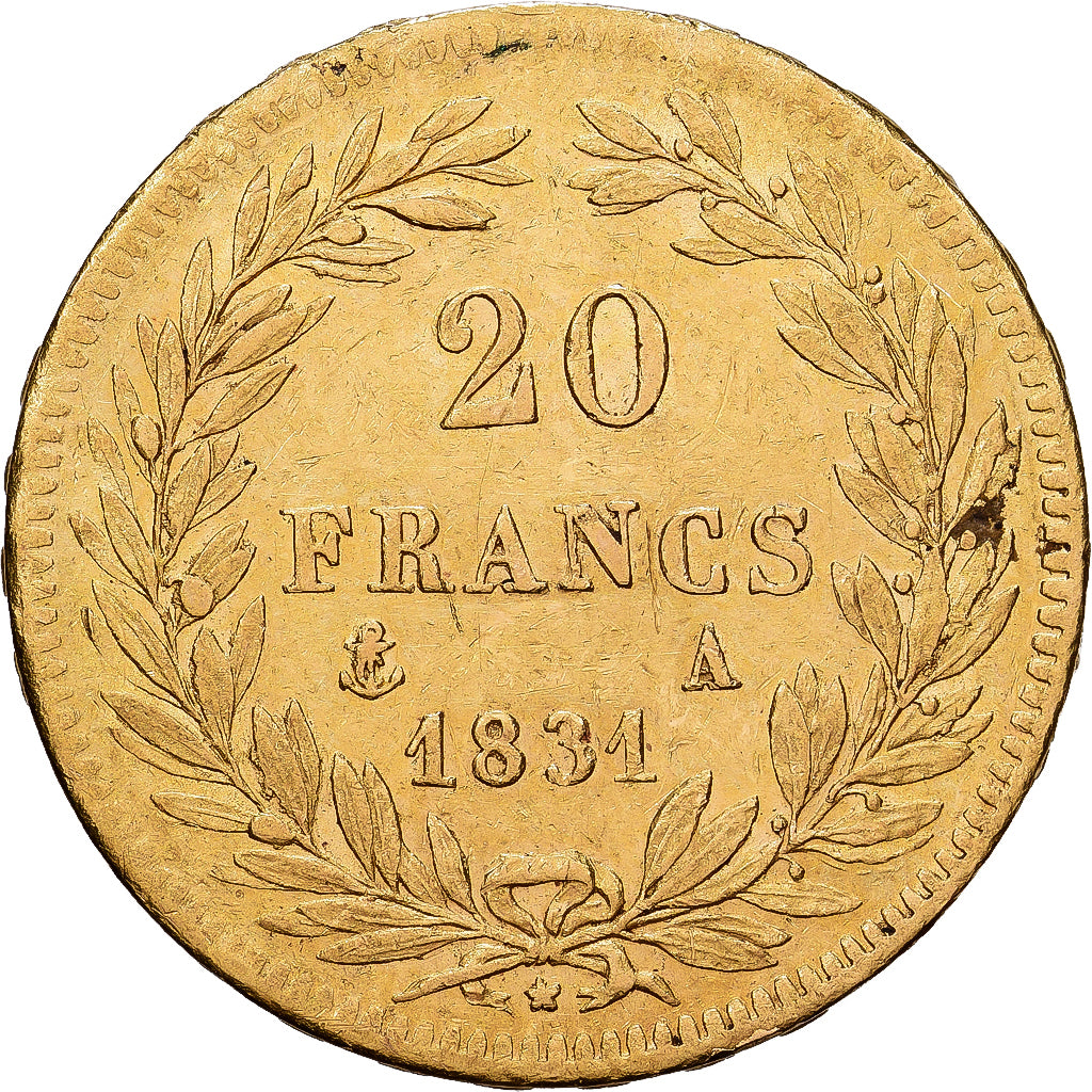 France, Louis Philippe I, 20 Francs, 1831, Paris, Gold, AU(55-58)