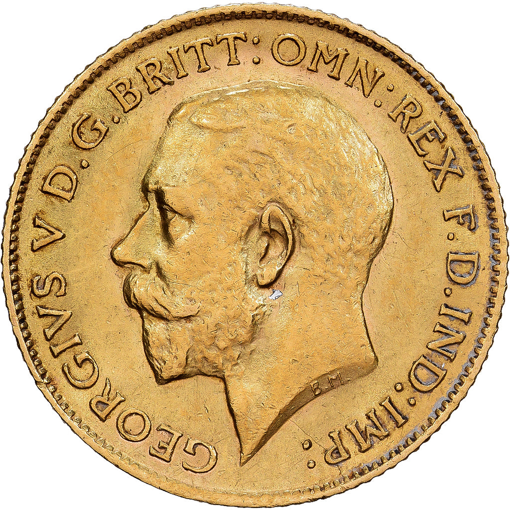 Grã-Bretanha, George V, 1/2 Sovereign, 1911, Dourado, AU(55-58), KM:819