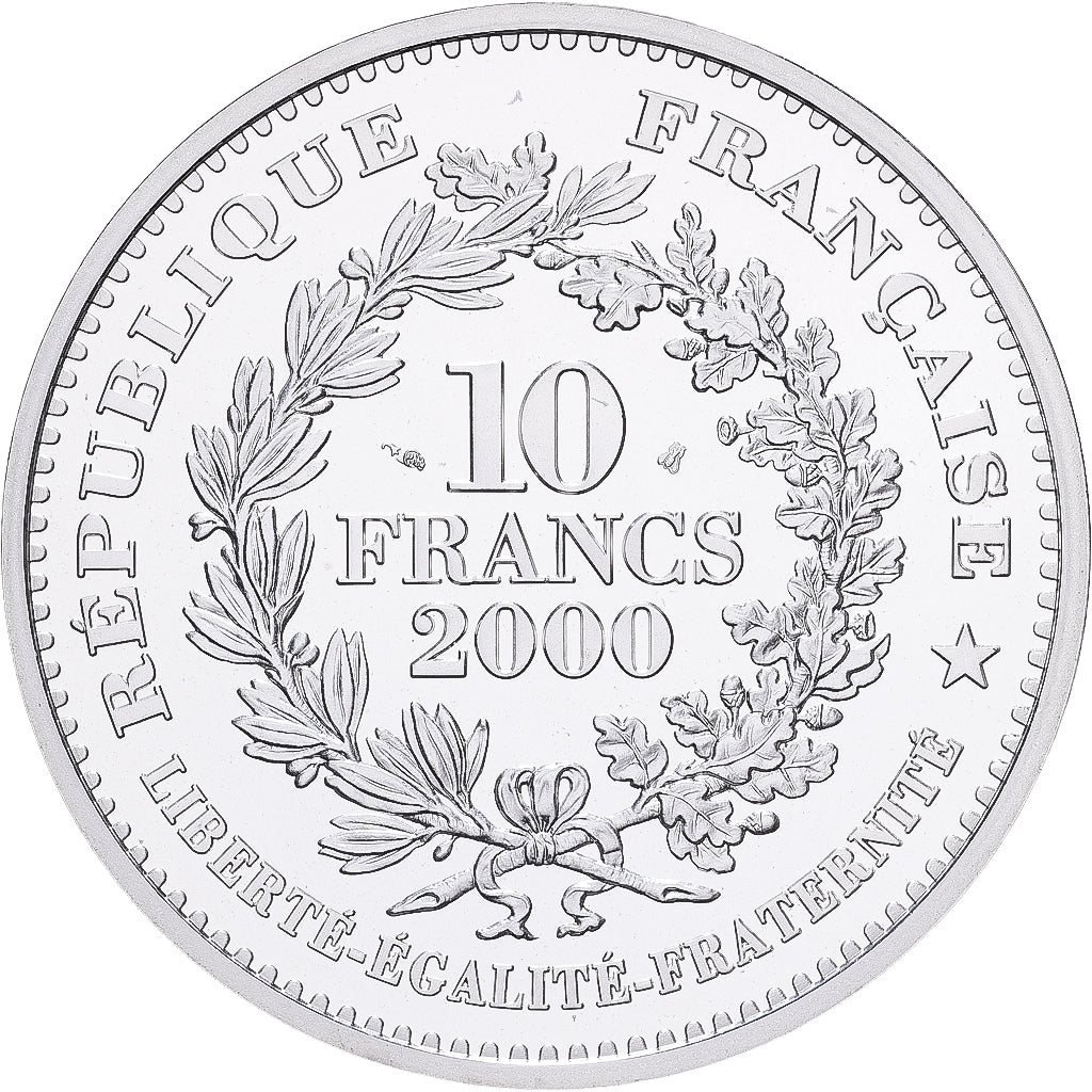 France, 10 Francs, Pièce d'Histoire Charlemagne, 2000, Paris, Silver