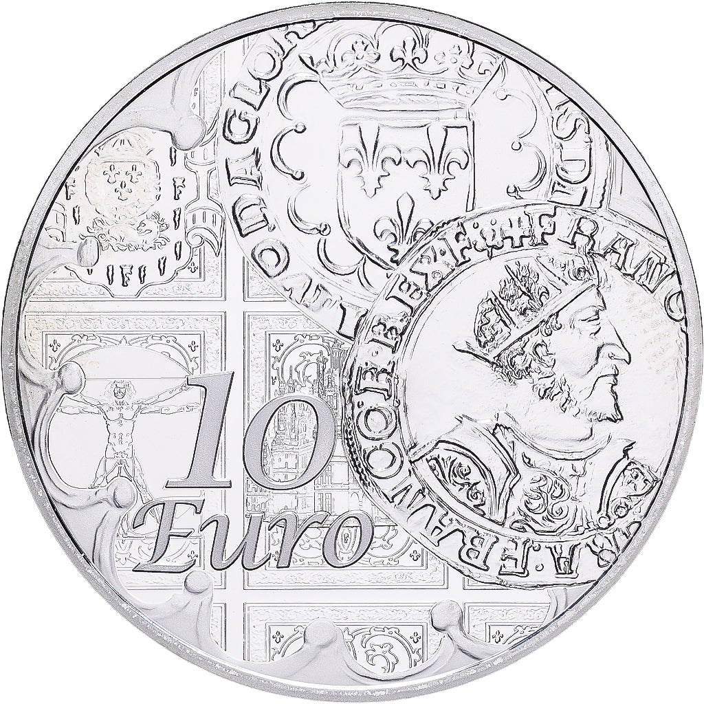 Francja, 10 Euro, François 1er, Proof, 2016, Paris, Srebro, MS(63)