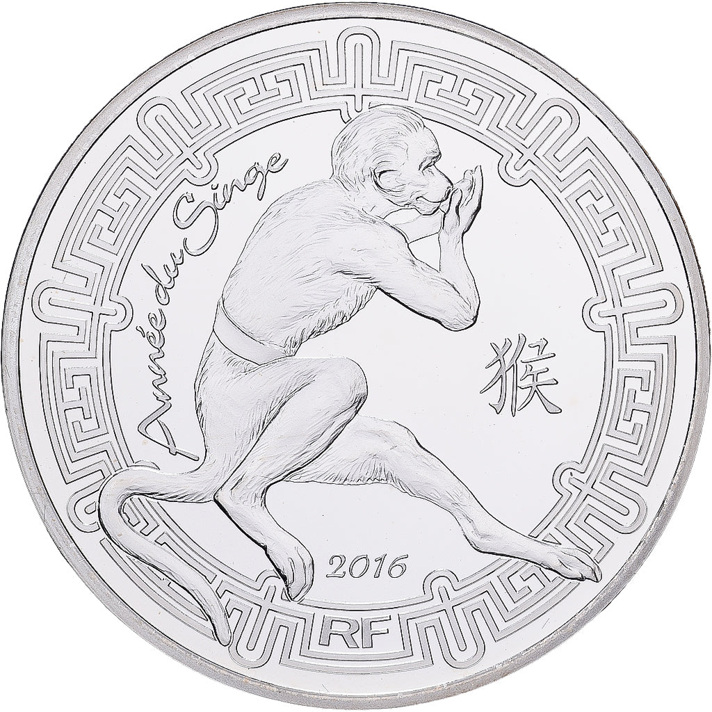 Francja, 10 Euro, Année du Singe, Proof, 2016, MDP, Srebro, MS(65-70)