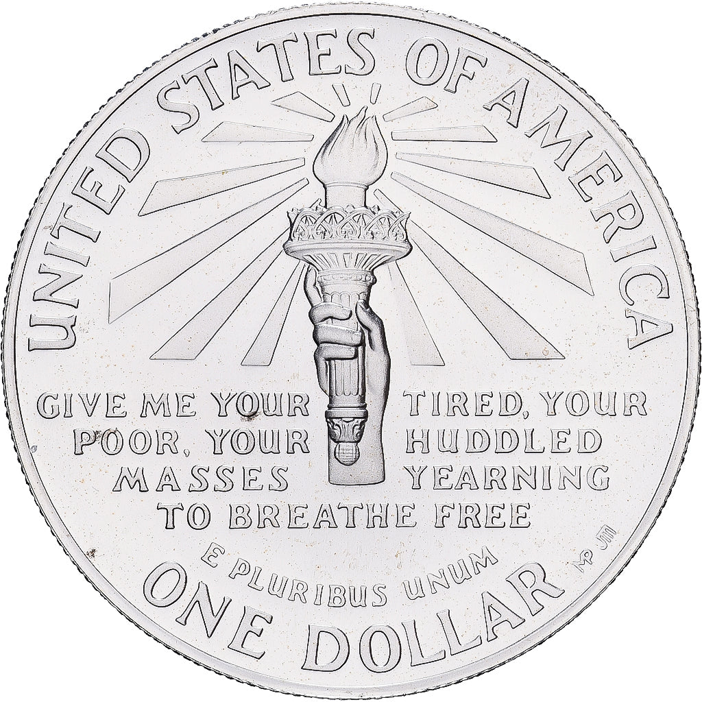 États-Unis, Silver Dollar 1986 S, Statue de la Liberté, BE, KM 214