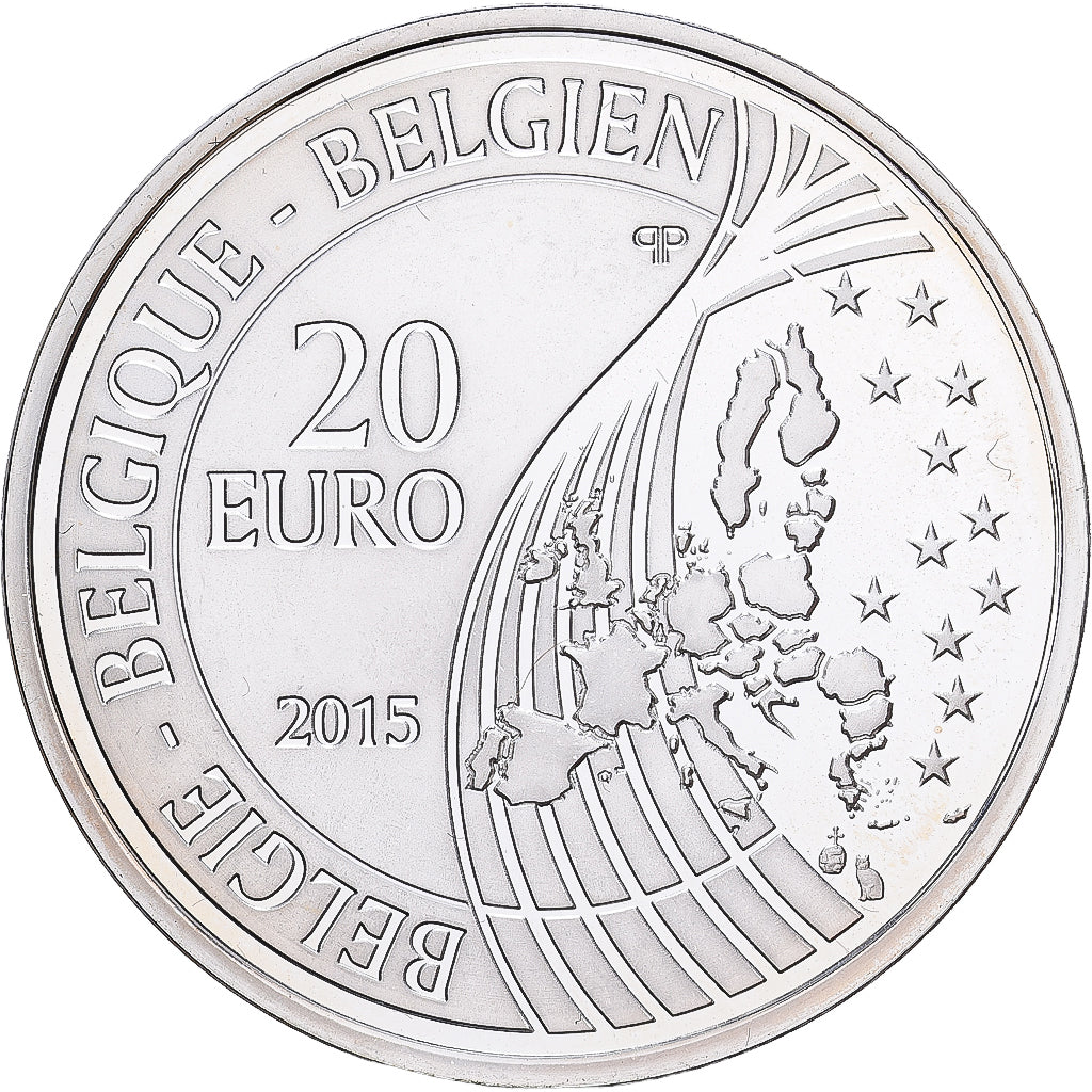 Belgium, 20 Euro, F15, 2015, Silver, MS(65-70), KM:350