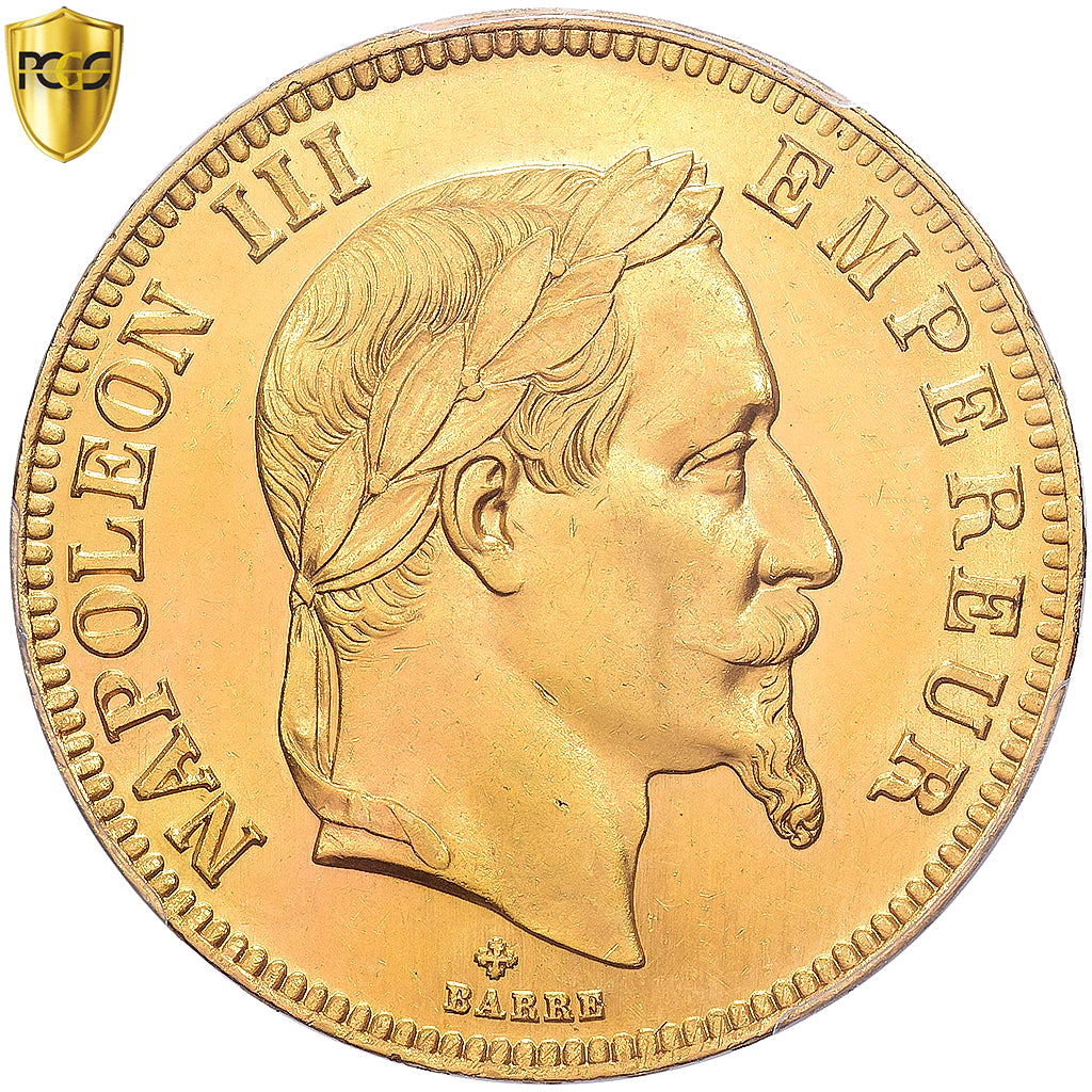 France, Napoleon III, 100 Francs, 1862, Strasbourg, Gold, PCGS, MS63