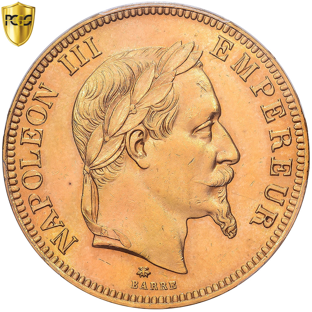 France, Napoléon III, 100 Francs, 1864, Paris, Or, PCGS, MS63, Gadoury:1136