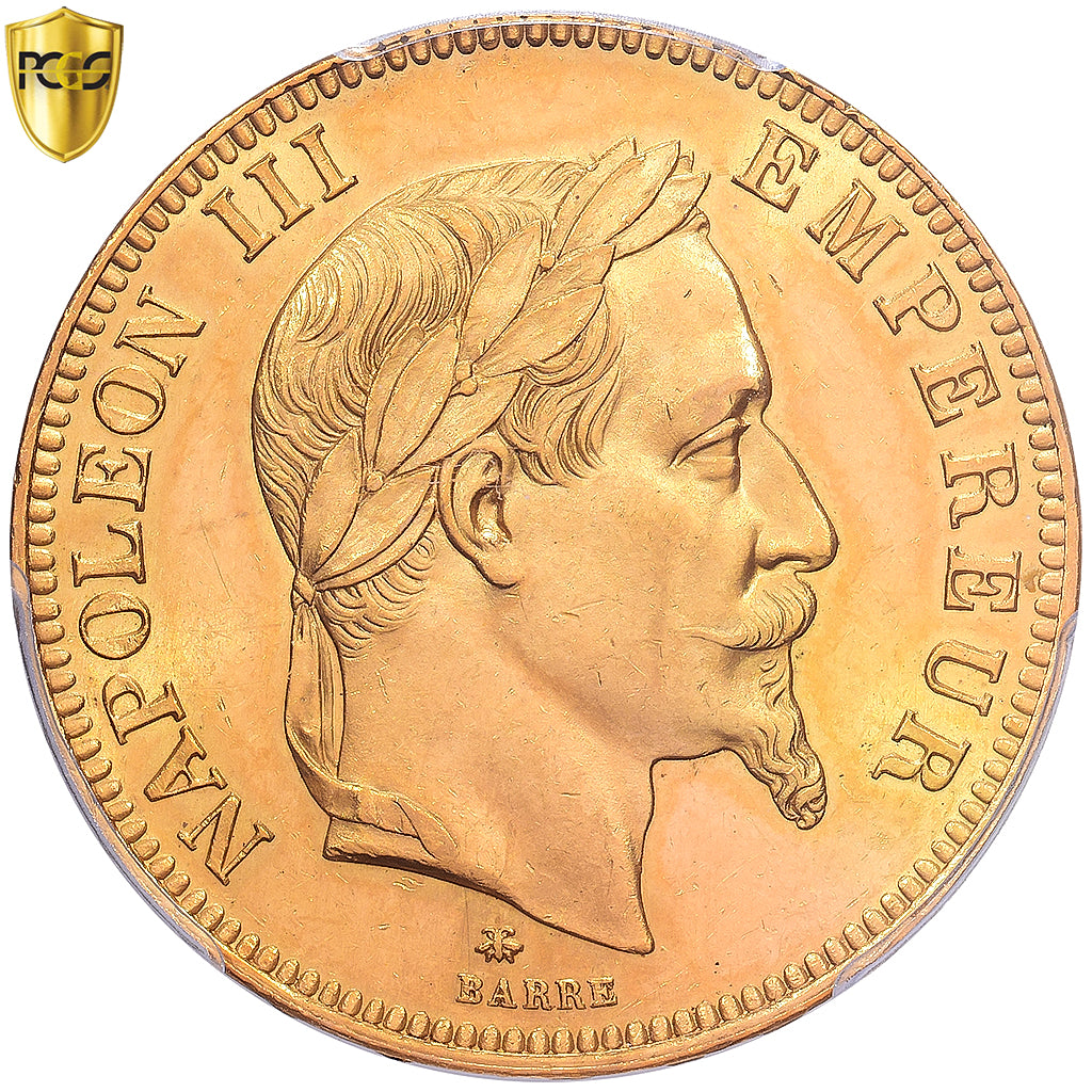 Frankreich, Napoleon III, 100 Francs, 1866, Paris, Gold, PCGS, MS63