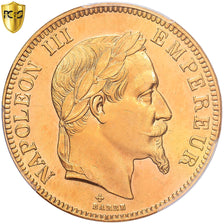 Frankrijk, Napoleon III, 100 Francs, 1866, Strasbourg, Goud, PCGS, MS63