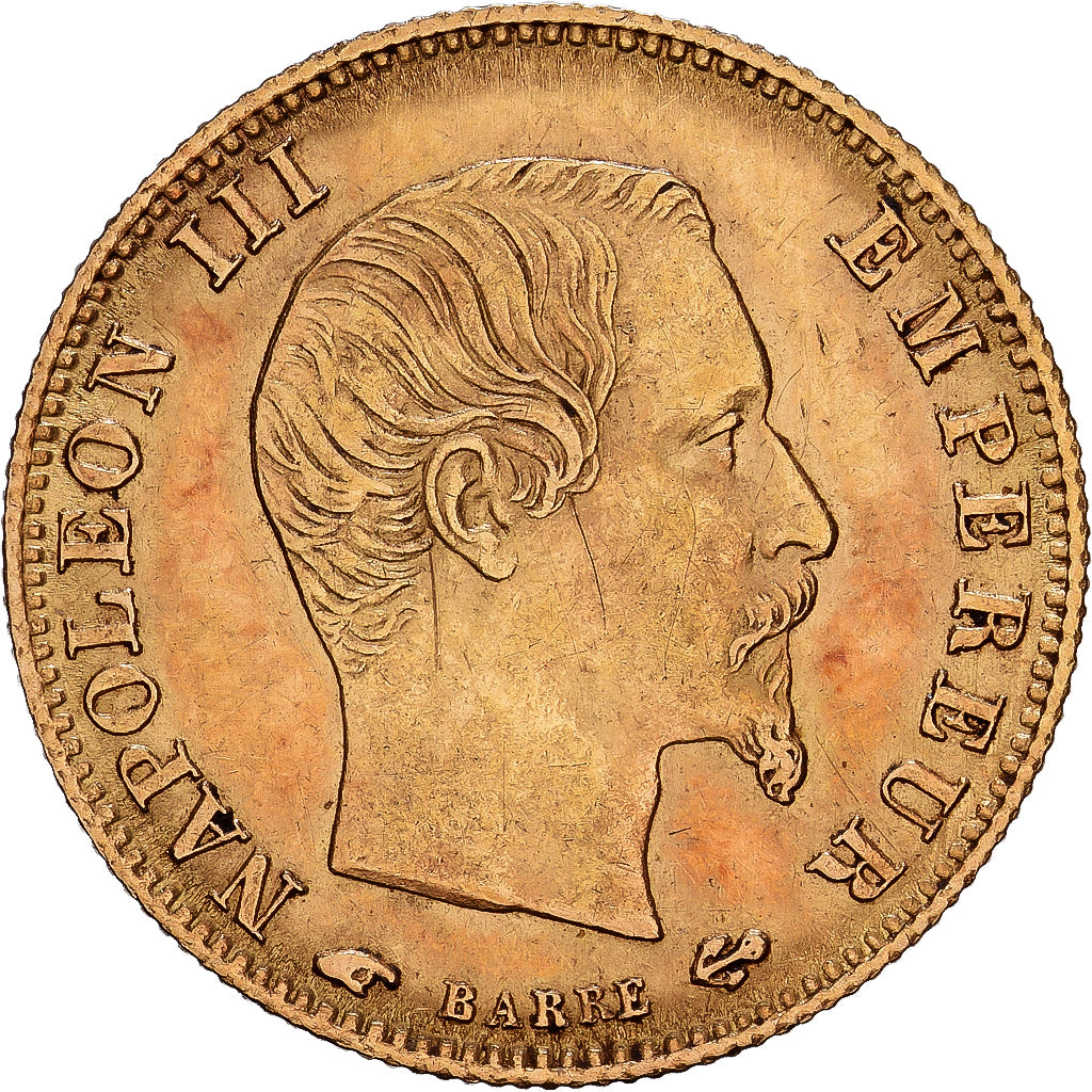 France, Napoleon III, 5 Francs, 1860, Paris, Gold, MS(60-62), KM:787.1
