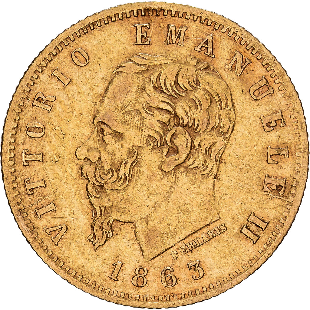 Italie, Victor-Emmanuel II, 5 Lire, 1863, Turin, Or, TTB, KM:17