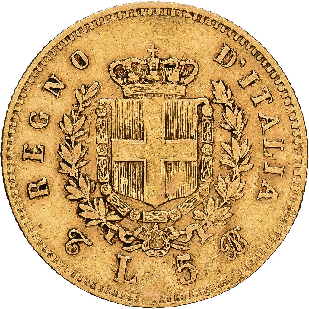 Italie, Victor-Emmanuel II, 5 Lire, 1863, Turin, Or, TTB, KM:17