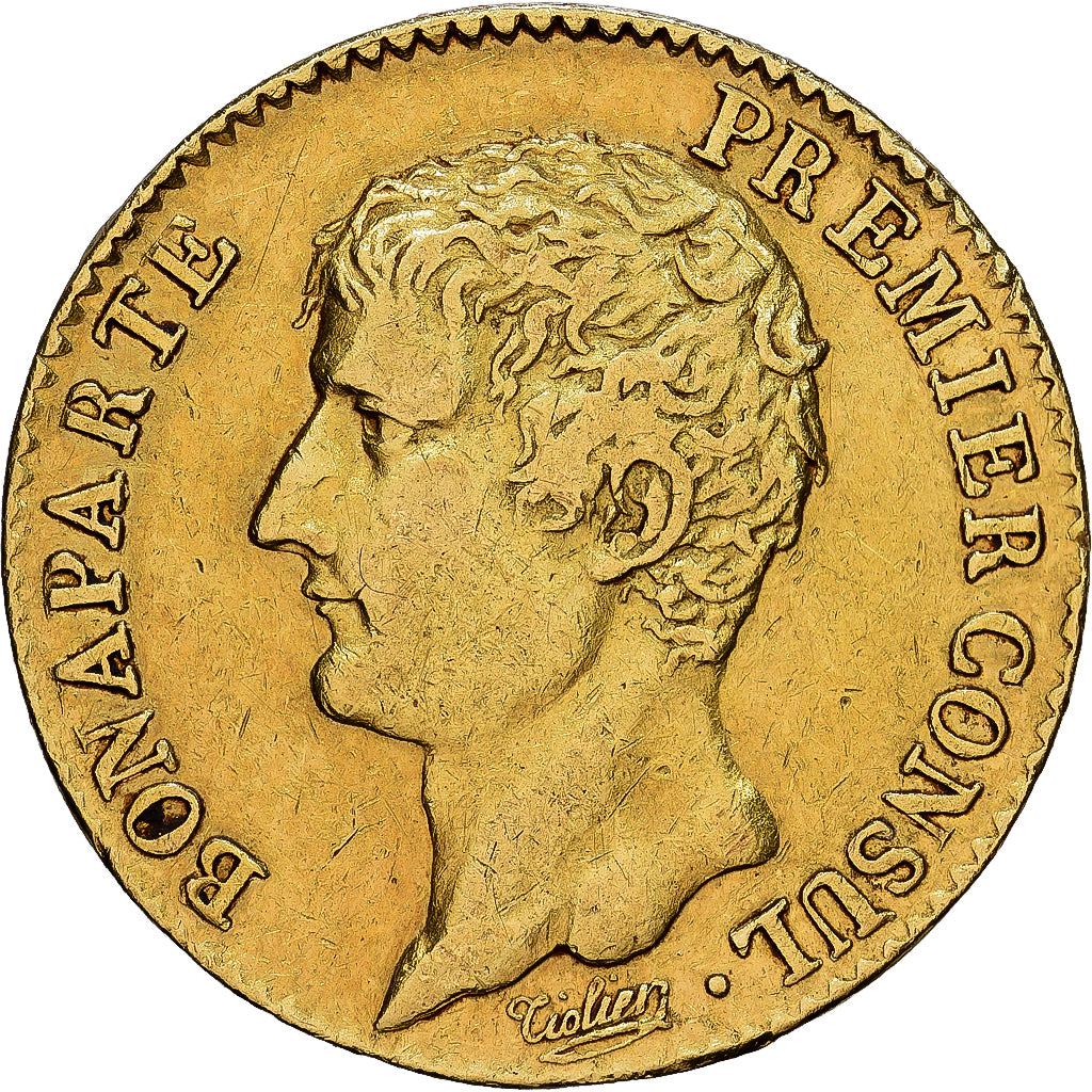 Francia, Napoleon I, 20 Francs, An XI, Paris, Oro, MBC, Gadoury:1020, KM:651