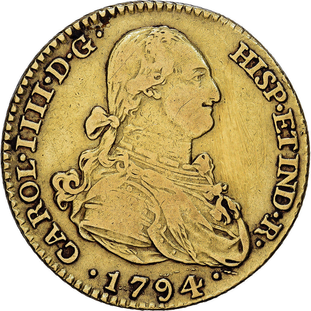 Spanien, Charles IV, 2 Escudos, 1794, Madrid, Gold, S+, KM:435.1