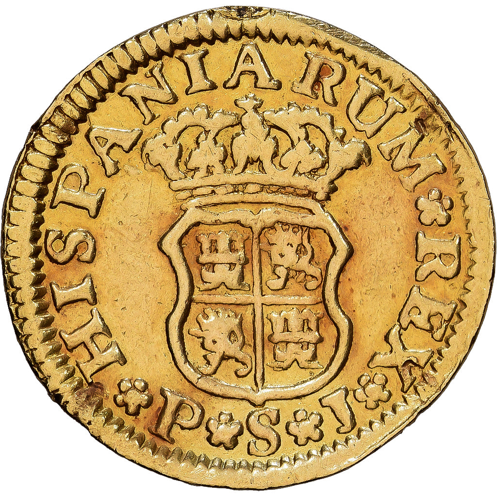 Spagna, Ferdinand VI, 1/2 Escudo, 1747, Seville, Oro, MB+, KM:373