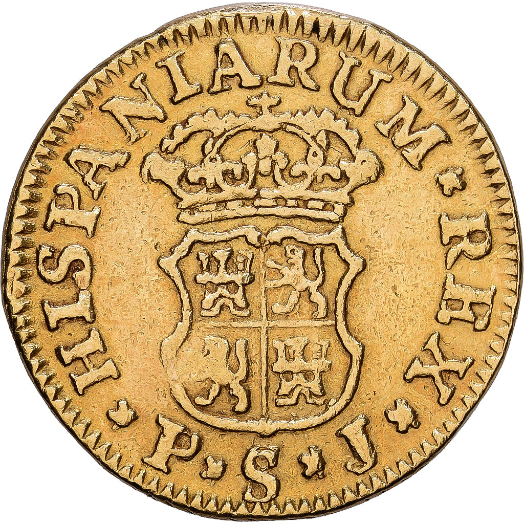 Spain, Ferdinand VI, 1/2 Escudo, 1755, Segovia, Gold, EF(40-45), KM:374