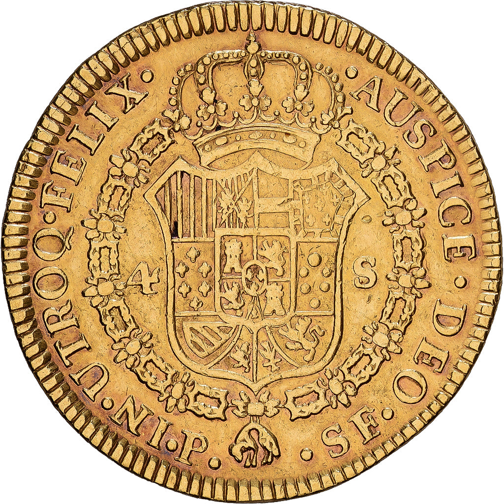 Colombia, Charles III, 4 Escudos, 1783, Popayan, Gold, AU(50-53), KM:44