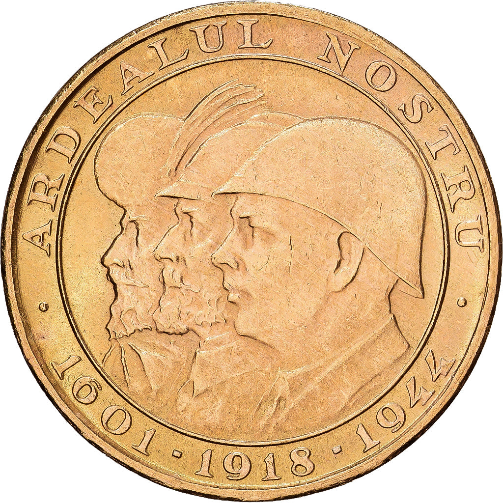 Roemenië, Mihai I, 20 Lei, 1944, Goud, PR+, KM:M13