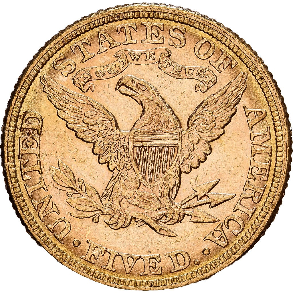 Stati Uniti, $5, Half Eagle, Coronet Head, 1881, Philadelphia, Oro, SPL, KM:101