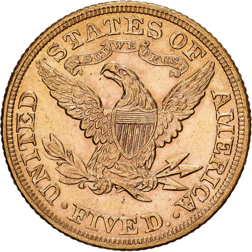 États-Unis, $5, Half Eagle, Coronet Head, 1900, Philadelphie, Or, SPL, KM:101