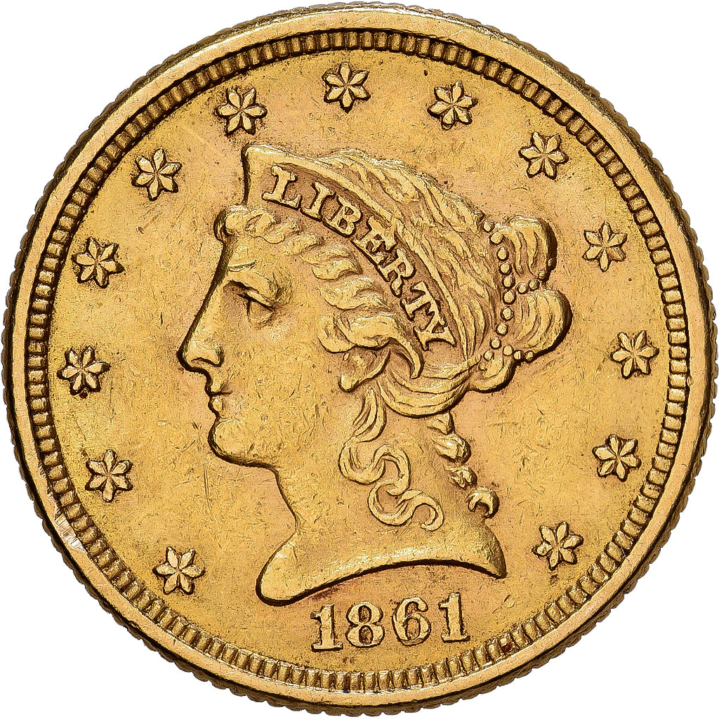 Verenigde Staten, $2.50, Quarter Eagle, Coronet Head, 1861, Philadelphia, Goud