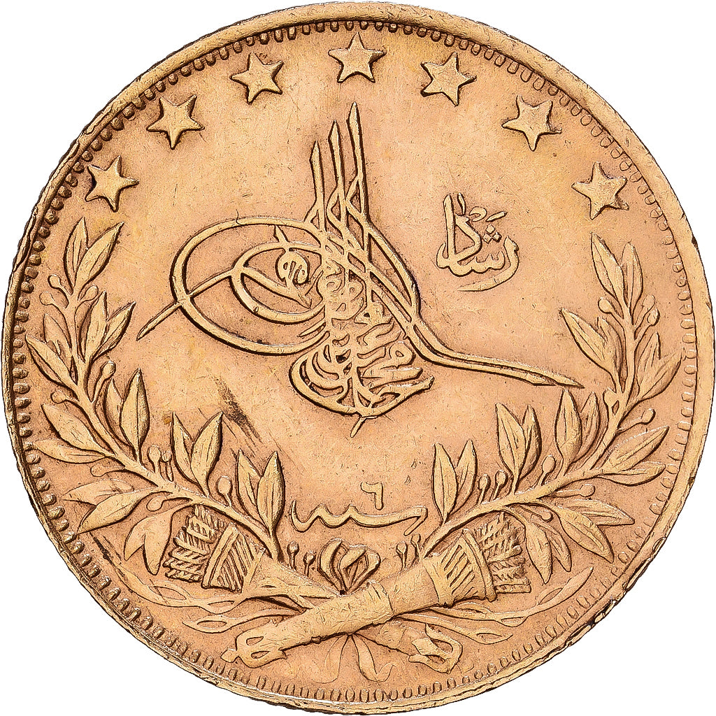 Türkei, Muhammad V, 100 Kurush, 1911/AH1327, Qustantiniyah, Gold, VZ+, KM:754