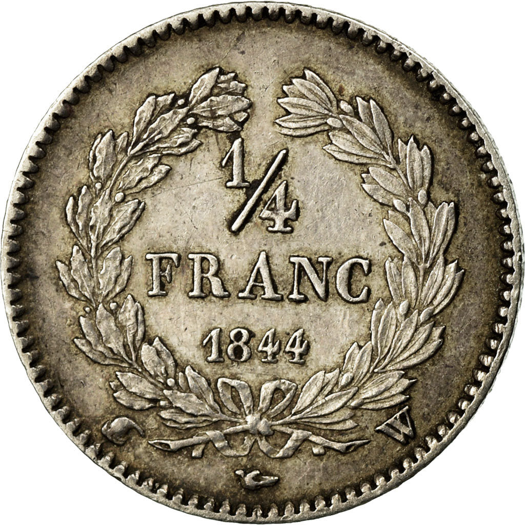 Coin, France, Louis-Philippe, 1/4 Franc, 1844, Lille, AU(50-53), Silver