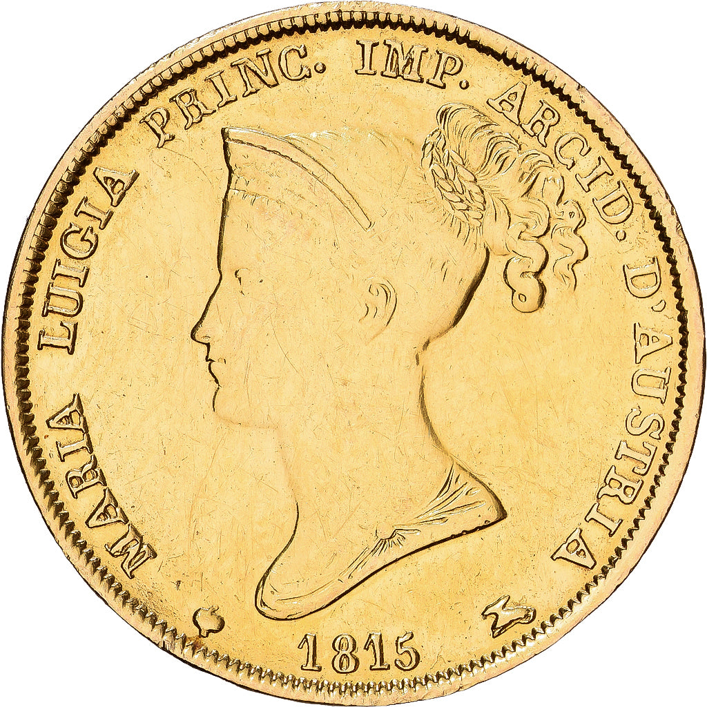 ESTADOS ITALIANOS, PARMA, Maria Luigia, 40 Lire, 1815, Milan, Dourado
