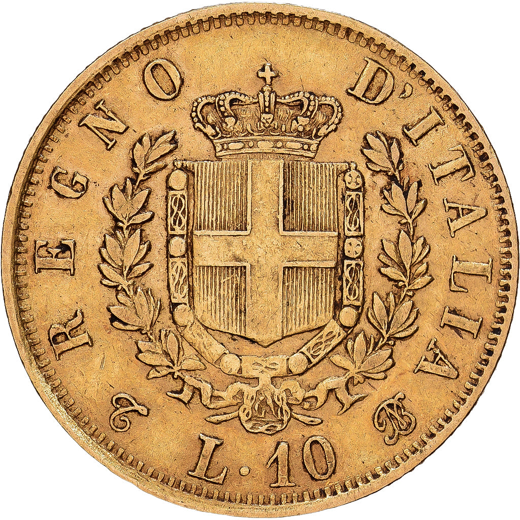Italia, Vittorio Emanuele II, 10 Lire, 1863, Torino, Oro, BB+, KM:9