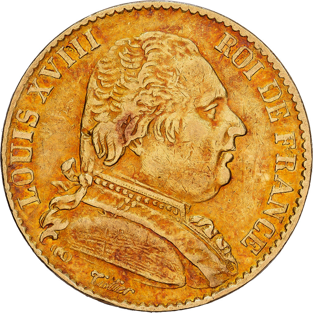 Francia, Louis XVIII, 20 Francs, 1814, Paris, Oro, SPL-, Gadoury:1026, KM:706.1