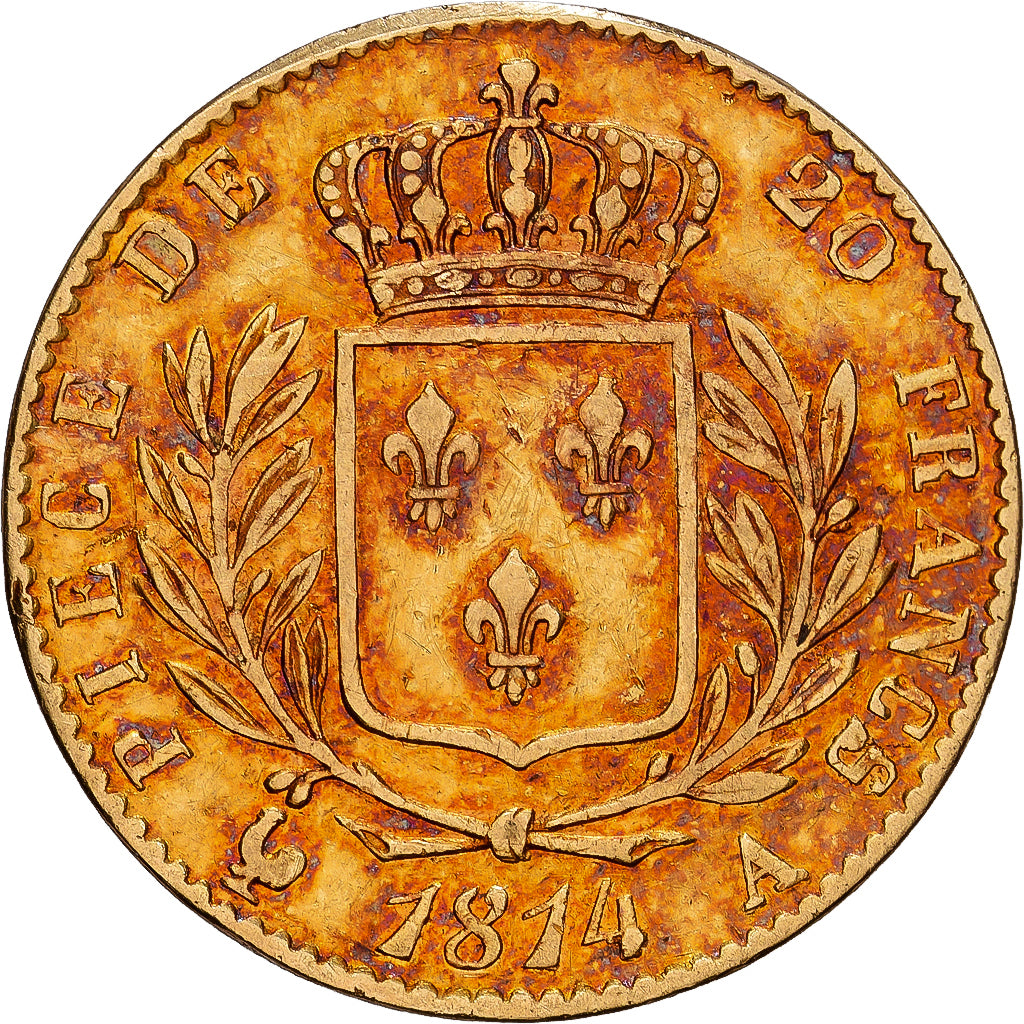 Francia, Louis XVIII, 20 Francs, 1814, Paris, Oro, SPL-, Gadoury:1026, KM:706.1