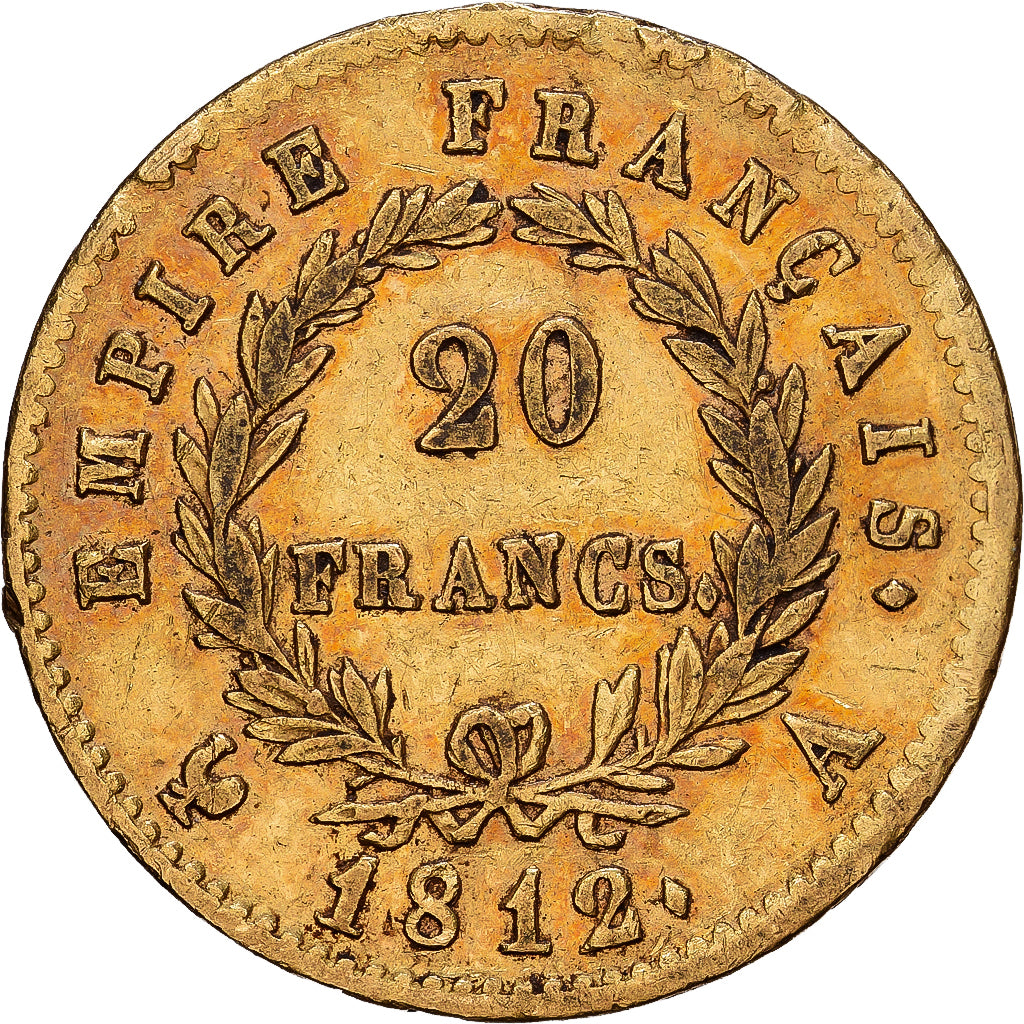 Frankreich, Napoleon I, 20 Francs, 1812, Paris, Gold, SS+, Gadoury:1025