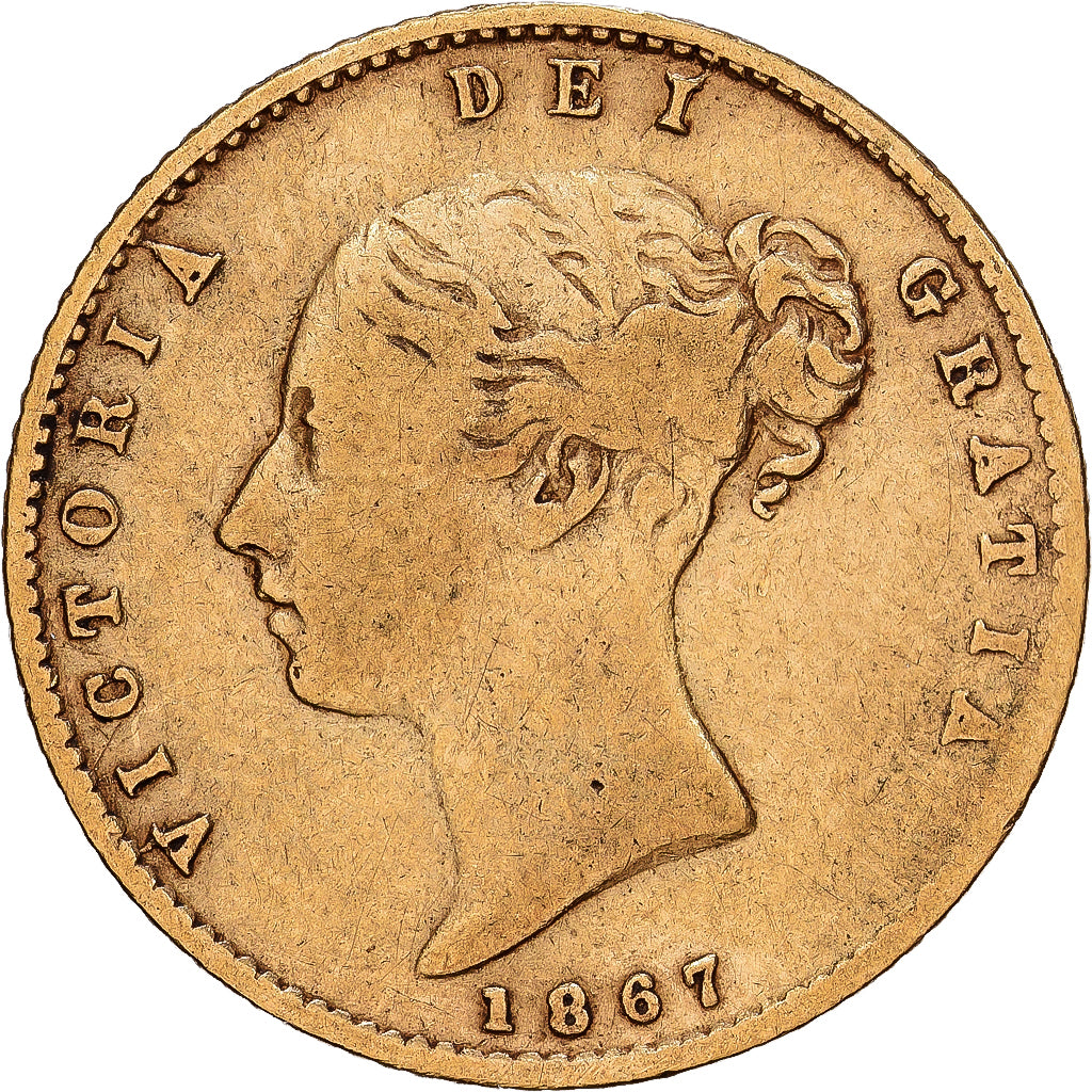 Großbritannien, Victoria, 1/2 Sovereign, 1867, Gold, S+, KM:735.2