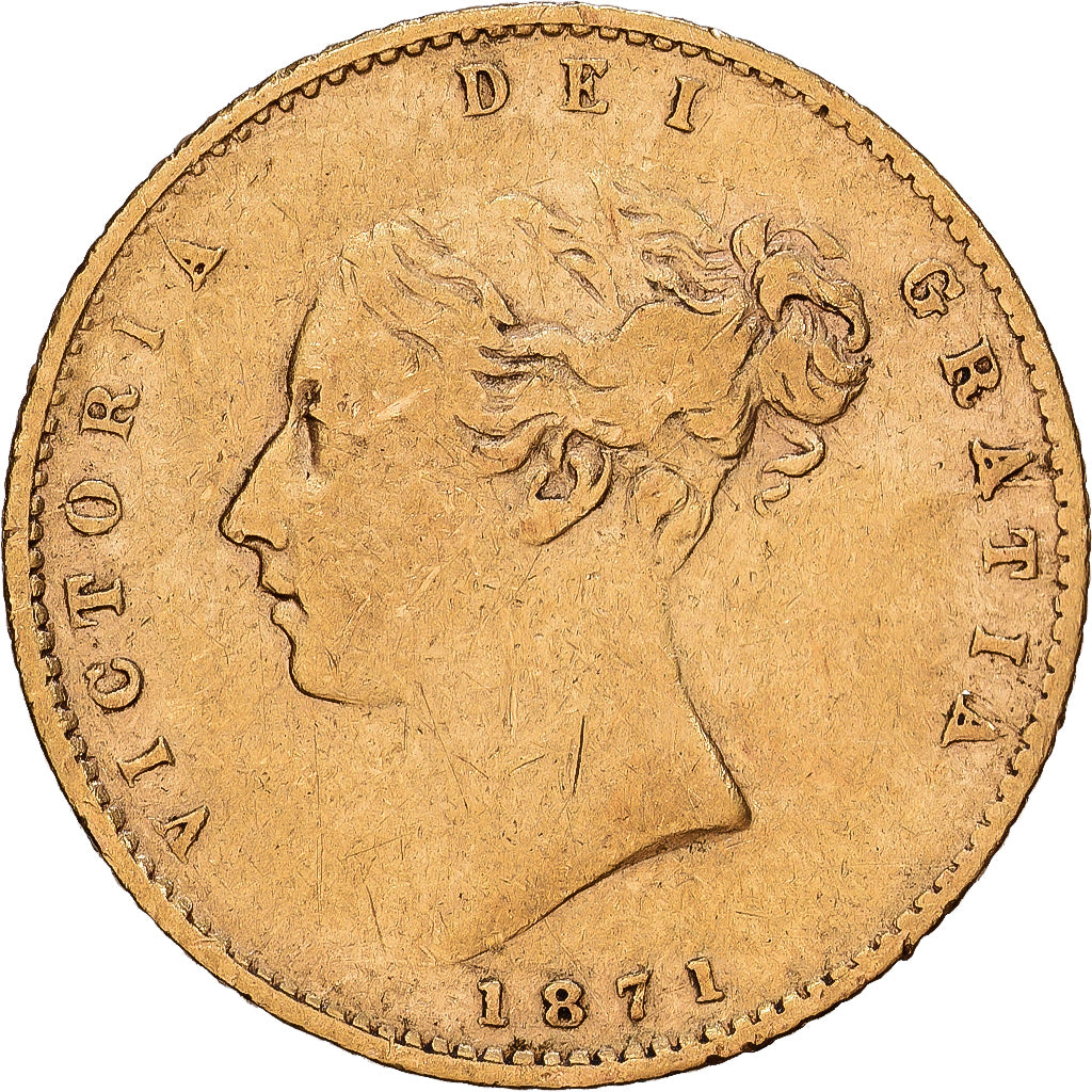 Great Britain, Victoria, 1/2 Sovereign, 1871, London, Gold, EF(40-45), KM:735.2