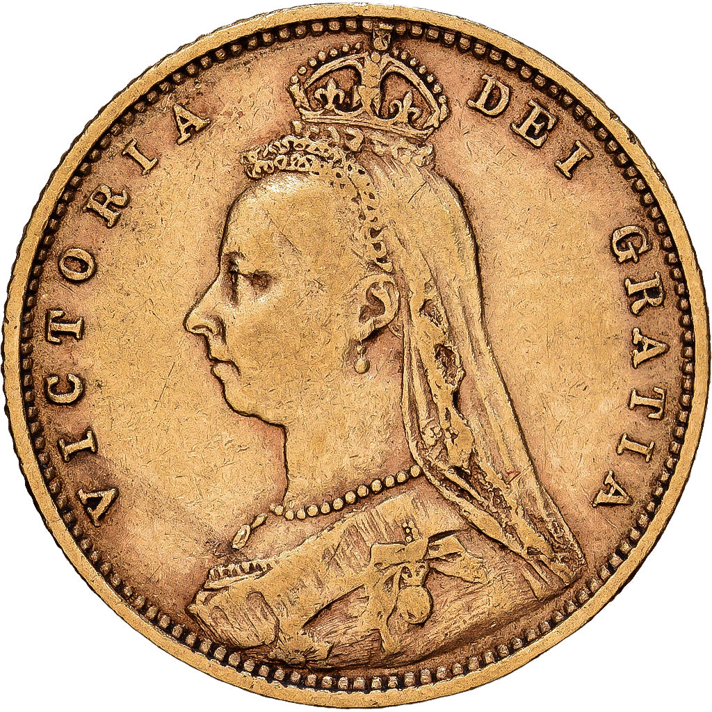 Gran Bretaña, Victoria, 1/2 Sovereign, 1892, British Royal Mint, Oro, MBC