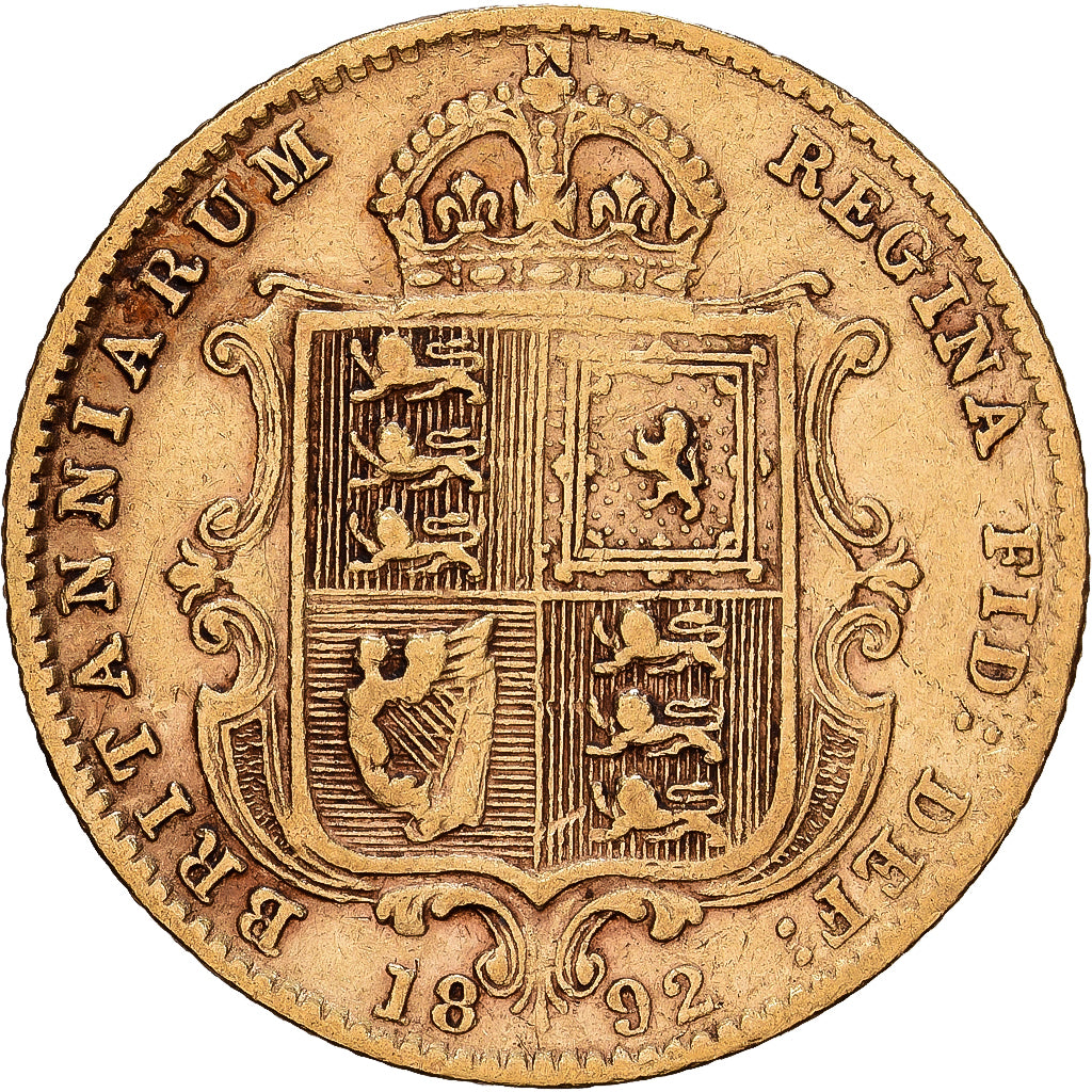 Great Britain, Victoria, 1/2 Sovereign, 1892, British Royal Mint, Gold