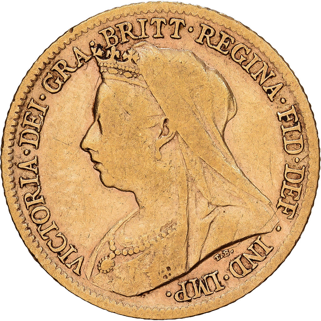 Great Britain, Victoria, 1/2 Sovereign, 1900, London, Gold, VF(30-35), KM:784