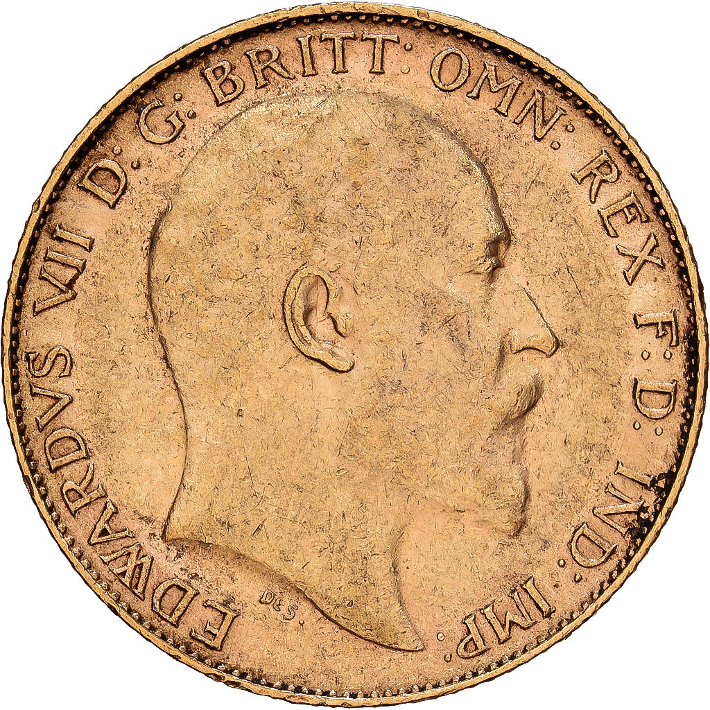 Great Britain, Edward VII, 1/2 Sovereign, 1903, London, Gold, AU(55-58), KM:804