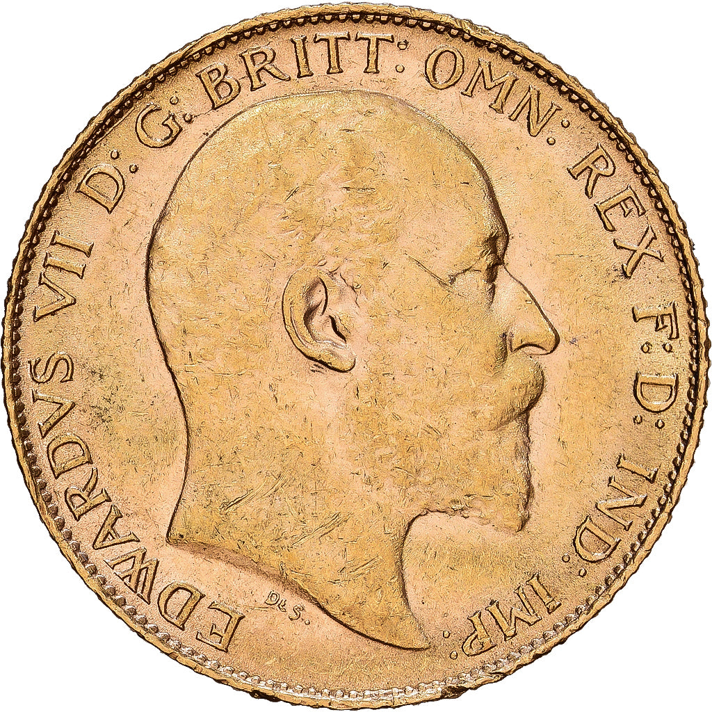 Great Britain, Edward VII, 1/2 Sovereign, 1903, London, Gold, MS(60-62), KM:804