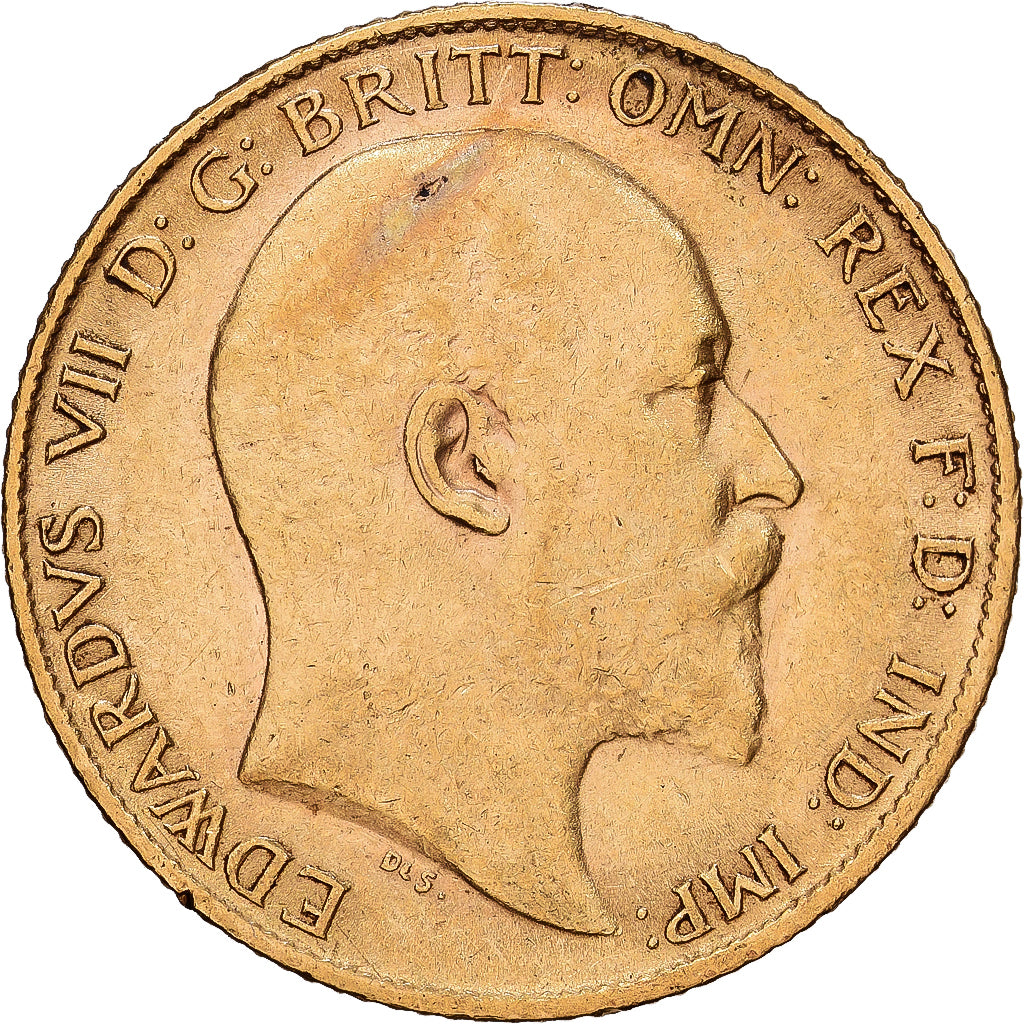 Great Britain, Edward VII, 1/2 Sovereign, 1905, London, Gold, AU(55-58), KM:804