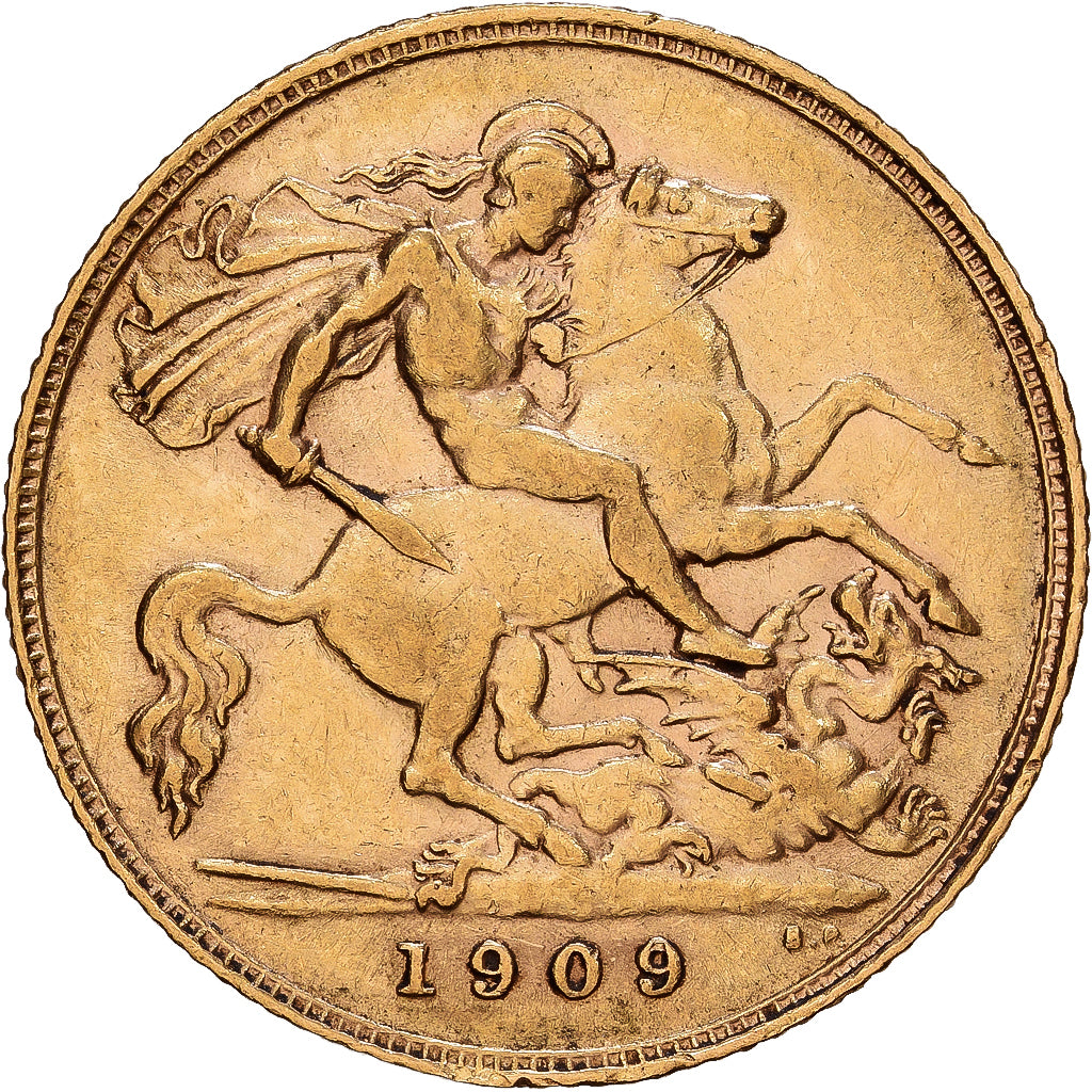 Großbritannien, Edward VII, 1/2 Sovereign, 1909, London, Gold, SS+, KM:804