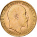Great Britain, Edward VII, 1/2 Sovereign, 1909, London, Gold, MS(63), KM:804