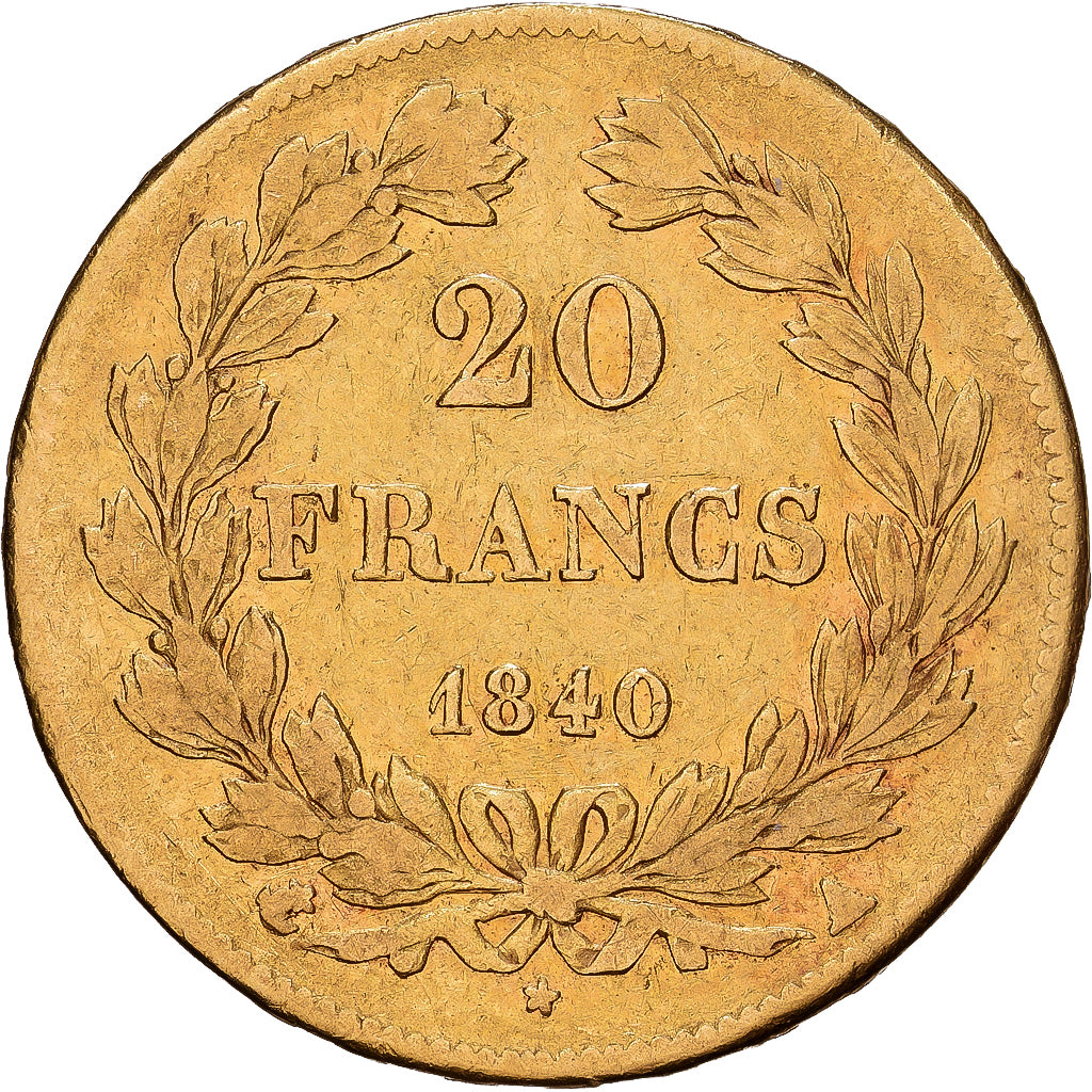 France, Louis-Philippe, 20 Francs, 1840, Paris, Or, TB+, Gadoury:1031, KM:750.1