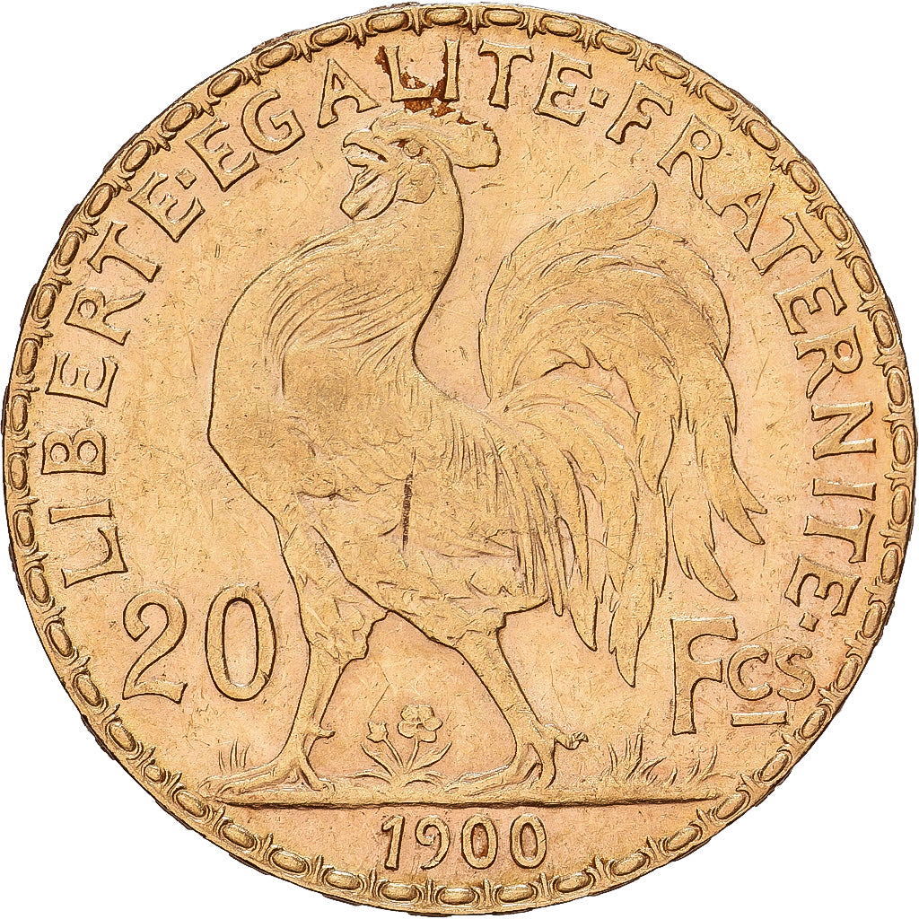 France, 20 Francs, 1900, Paris, Gold, AU(55-58), KM:11