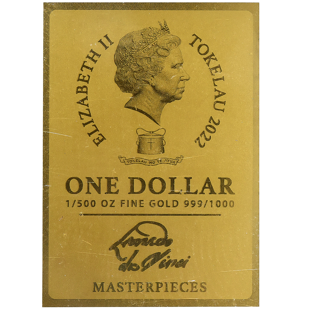 Tokelau, Dollar, 2022, 1/500 Oz, Leonardo da Vinci, Or, FDC