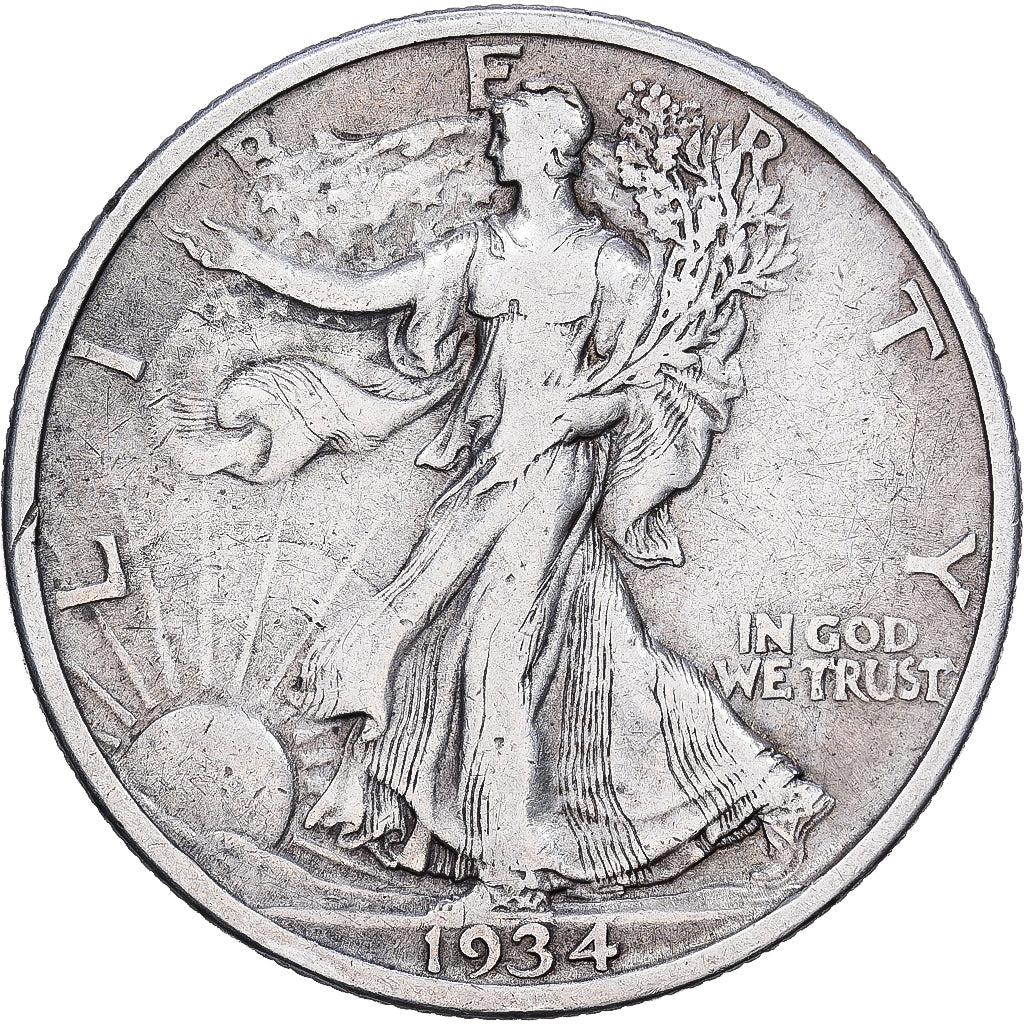 Verenigde Staten, Half Dollar, Walking Liberty, 1934, Philadelphia, Zilver, FR+