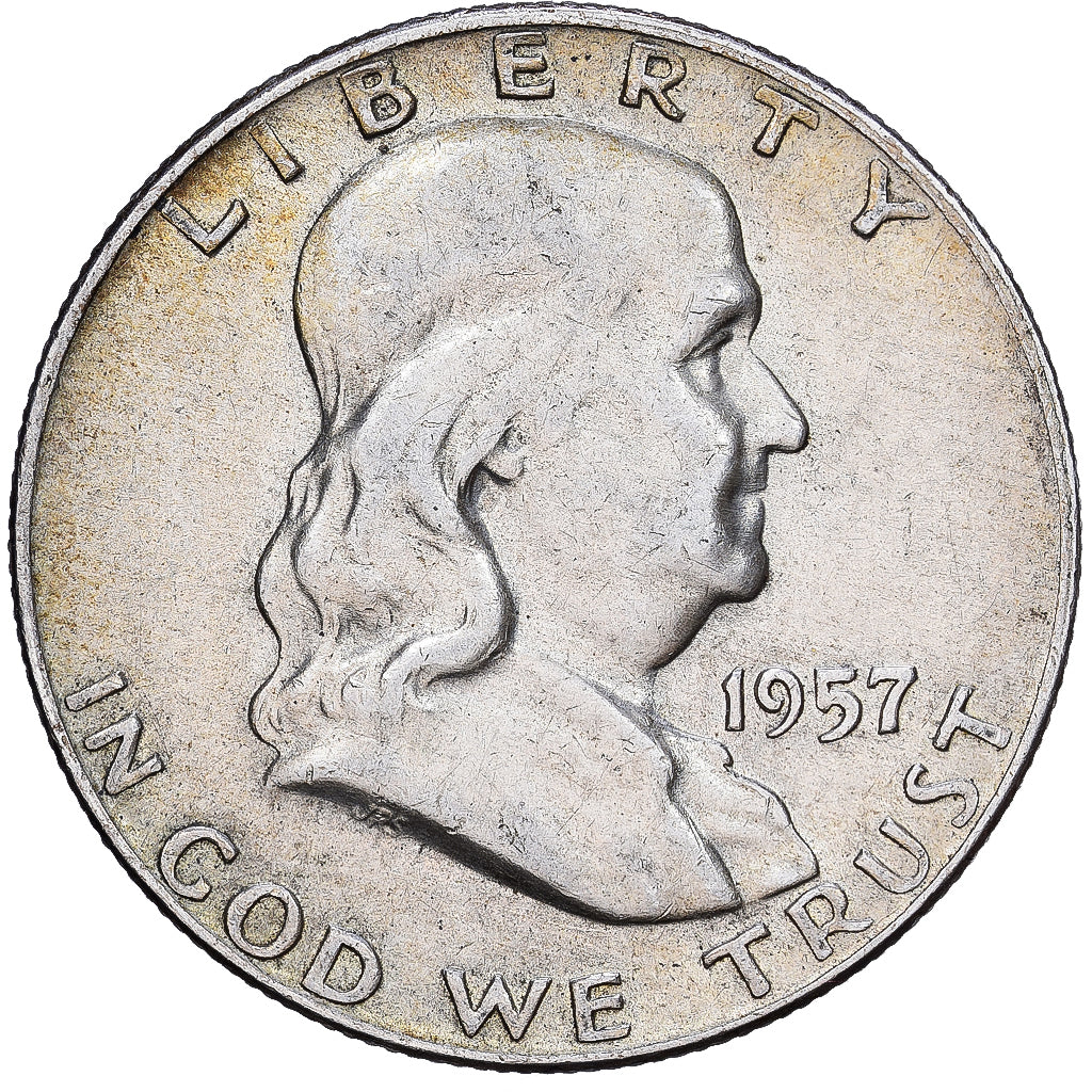 Verenigde Staten, Half Dollar, Franklin, 1957, Denver, Zilver, PR, KM:199