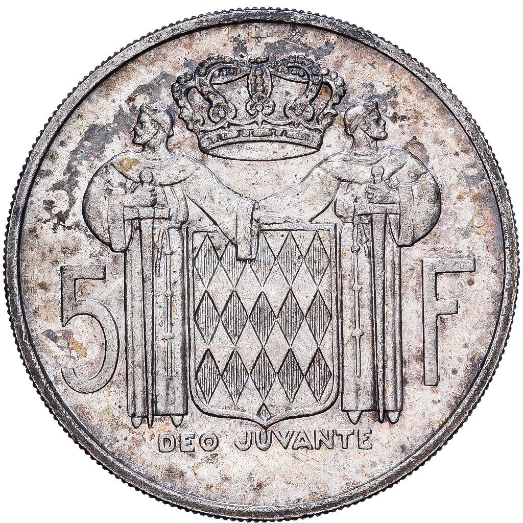 Monaco, 5 Francs, 1960, Paris, Srebro, AU(55-58), Gadoury:152, KM:E41