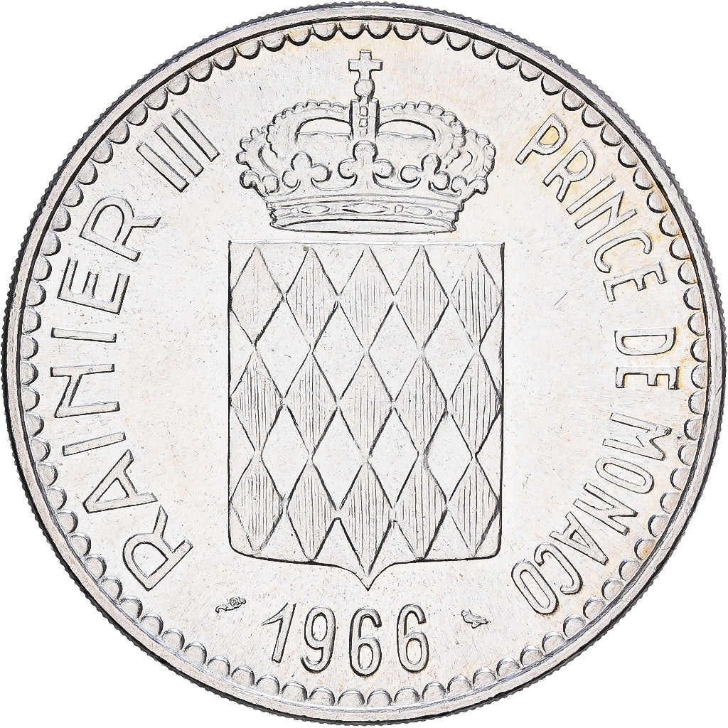 Monaco, 10 Francs, 1966, Paris, Argent, SPL, Gadoury:813, KM:932