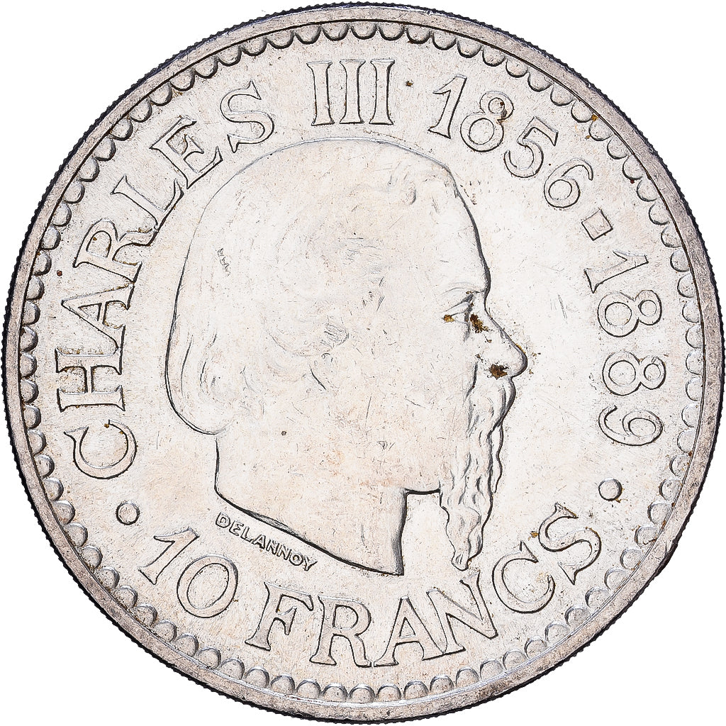Monaco, Rainier III, 10 Francs, 1966, Paris, Srebro, AU(55-58), KM:146