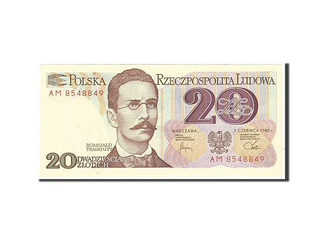 Geldschein, Polen, 20 Zlotych, 1982, KM:149a, UNZ-